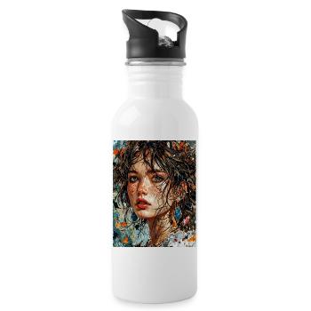 Portrait with nature - Water bottle with straw - white - Right