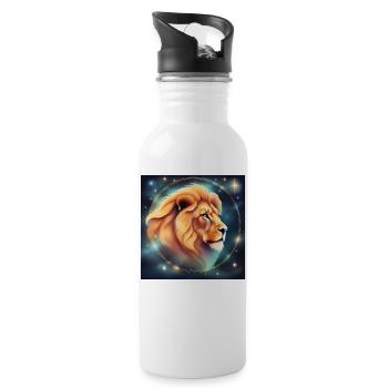 Leo Zodiac Astrology Gift - Water bottle with straw - white - Right
