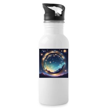 Leo Astrology Leo Gift - Water bottle with straw - white - Right
