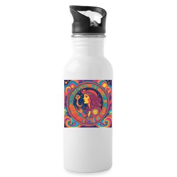 Virgo Star Astrology Gift - Water bottle with straw - white - Right