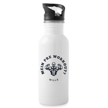 Chemise de motivation pour le fitness et les bodybuilders - Gourde avec paille intégrée - blanc - Droite