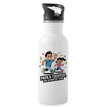 Father and daughter - Water bottle with straw - white - Right