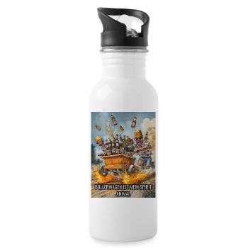Männertag Spruch Bier Geschenk - Trinkflasche mit integriertem Trinkhalm - Weiß - Rechts