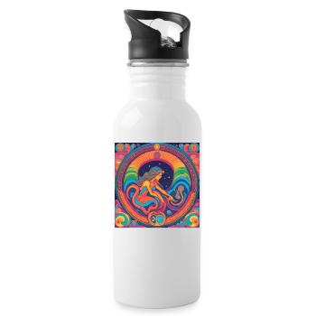 Virgo Astrology Birthday Gift Idea - Water bottle with straw - white - Right