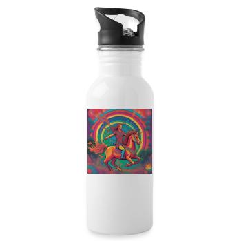 Schütze Astrologie Astro Geschenk - Trinkflasche mit integriertem Trinkhalm - Weiß - Rechts