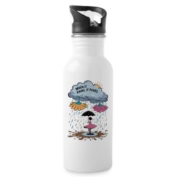 Wenn es regnet, schüttet es – Surreal Rainstorm - Trinkflasche mit integriertem Trinkhalm - Weiß - Rechts