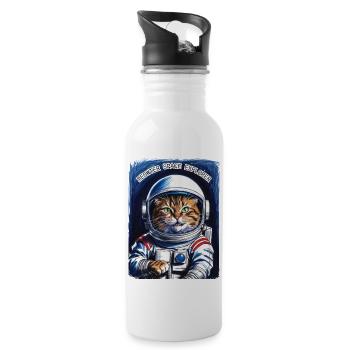 Cat Astronaut Universe Gift - Water bottle with straw - white - Right