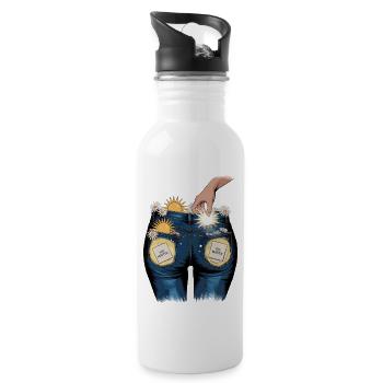 You Matter - Uplifting Positivity Artwork - Water bottle with straw - white - Right