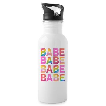 Babe Schatz party ladies girls celebrate Girlie - Trinkflasche mit integriertem Trinkhalm - Weiß - Rechts