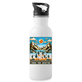 Retro Gaming Adventure - Water bottle with straw - white - Right