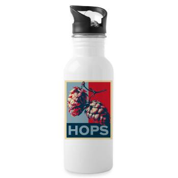 Beer Hops Beer Brewing Craft Beer Obama Hope Hops - Water bottle with straw - white - Right