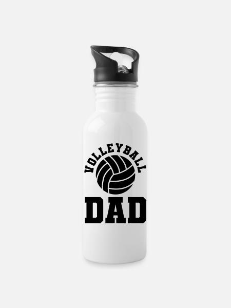 Volleyball dad - Water bottle with straw - white