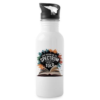Autism Awareness Inspirational Quote - Spectrum - Water bottle with straw - white - Right