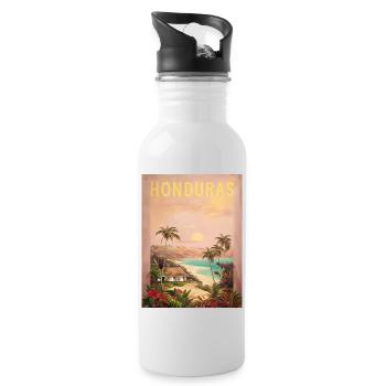 Honduras Catracha Herkunft Geschenk - Trinkflasche mit integriertem Trinkhalm - Weiß - Rechts