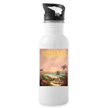 Honduras Pride Home Gift - Water bottle with straw - white - Right