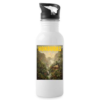 Cadeau d’origine de la jungle du Honduras - Gourde avec paille intégrée - blanc - Droite
