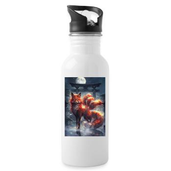 Fuchsfee Mythologie Mythos Geschenk - Trinkflasche mit integriertem Trinkhalm - Weiß - Rechts
