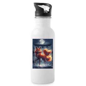 Renard Mythologie Mythe Cadeau - Gourde avec paille intégrée - blanc - Droite