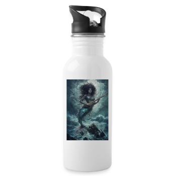 Meerjungfrau Mythologie Legende Geschenk - Trinkflasche mit integriertem Trinkhalm - Weiß - Rechts
