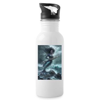 Meerjungfrau Mythologie Meer Geschenk - Trinkflasche mit integriertem Trinkhalm - Weiß - Rechts