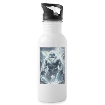 Yeti Mythologie Legende Geschenk - Trinkflasche mit integriertem Trinkhalm - Weiß - Rechts