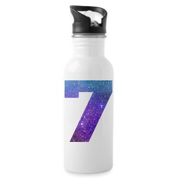Number 7 galaxy - Water bottle with straw - white - Right