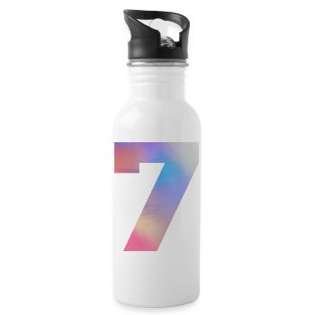 Colorful Number 7 - Water bottle with straw - white - Right