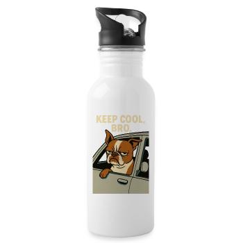 Keep Cool, Bro Pablo - Water bottle with straw - white - Right