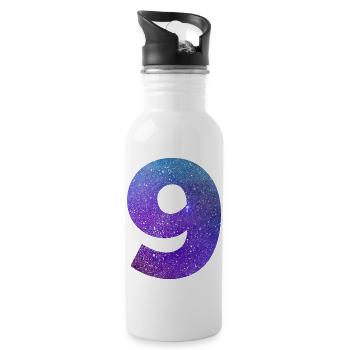 Galaxie Nummer 9 - Trinkflasche mit integriertem Trinkhalm - Weiß - Rechts