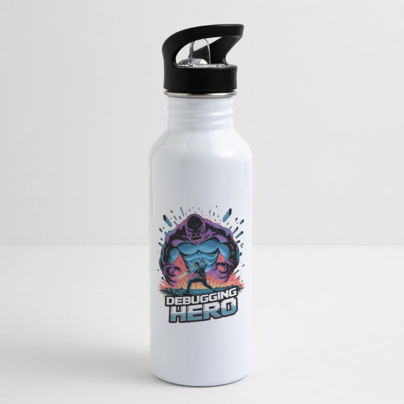 Debugging Hero – Epic Battle Against Code Monsters Water bottle with straw