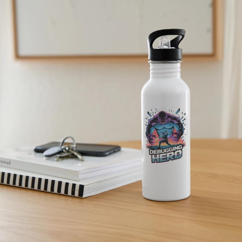 Debugging Hero – Epic Battle Against Code Monsters Water bottle with straw