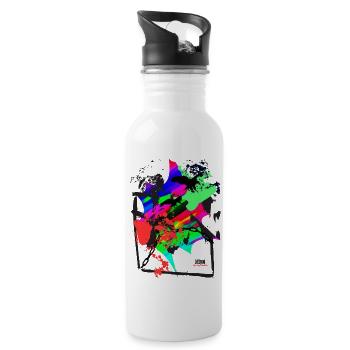 Freedom_25 by Acryl Gallery & Design - Water bottle with straw - white - Right