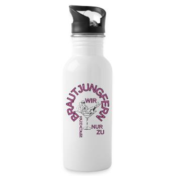 Brautjungfern Junggesellinnenabschied - Trinkflasche mit integriertem Trinkhalm - Weiß - Rechts
