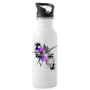 Eye of Truth by Acryl Galerie & Design - Trinkflasche mit integriertem Trinkhalm - Weiß - Rechts