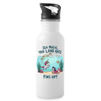 Sea Magic with Unicorn - Water bottle with straw - white - Right