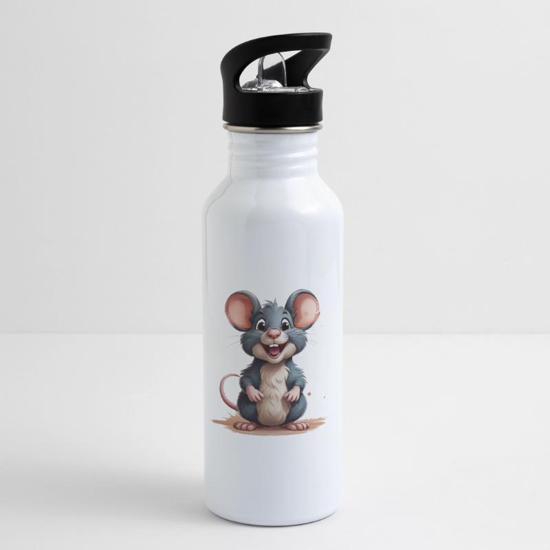 Maus oder Ratte Trinkflasche mit integriertem Trinkhalm