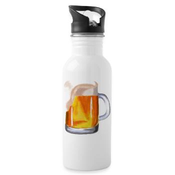 Bier 20240807074229 - Trinkflasche mit integriertem Trinkhalm - Weiß - Rechts