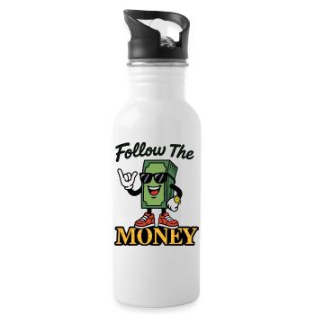 Follow The Money - Water bottle with straw - white - Right