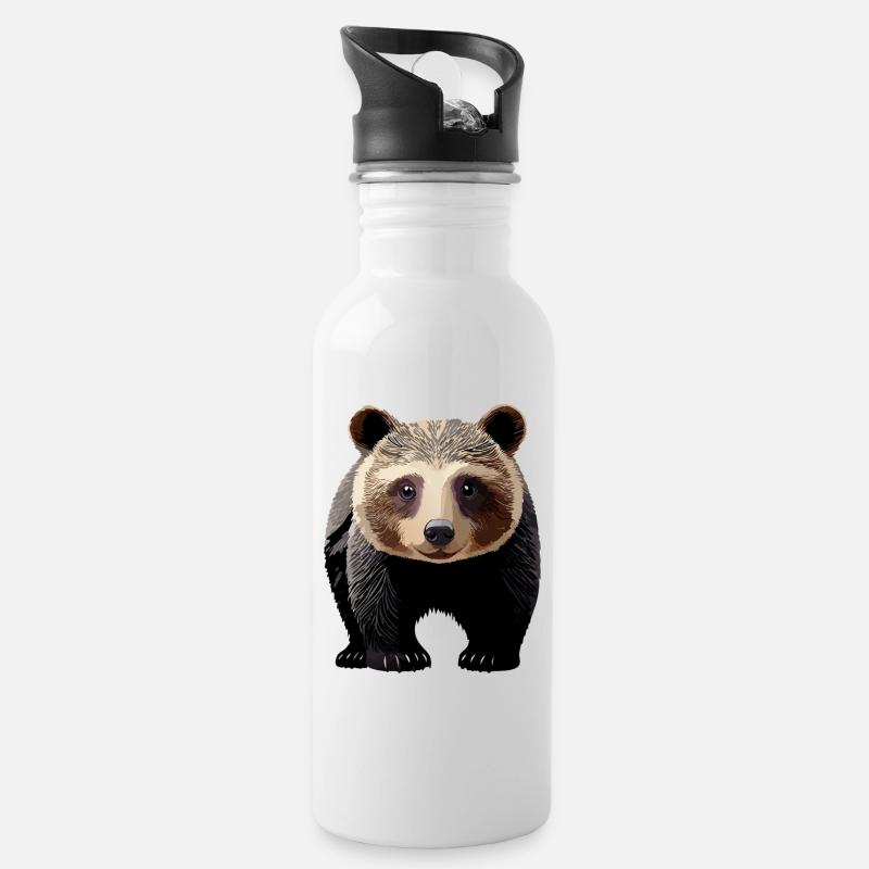 Young bear - Water bottle with straw - white
