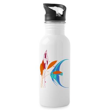 Fish and Plant - Water bottle with straw - white - Right