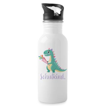 Einschulung - Trinkflasche mit integriertem Trinkhalm - Weiß - Rechts