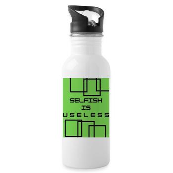 selfish is useless - Gourde avec paille intégrée - blanc - Droite