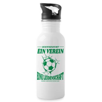 Schweinfurt Football Fan Gift - Water bottle with straw - white - Right