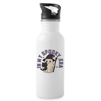 Halloween Ghost Costume Gift - Water bottle with straw - white - Right