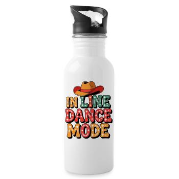 Always in line dance mode colorful LInedance design - Water bottle with straw - white - Right