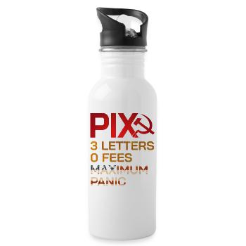 PIX - Trinkflasche mit integriertem Trinkhalm - Weiß - Rechts