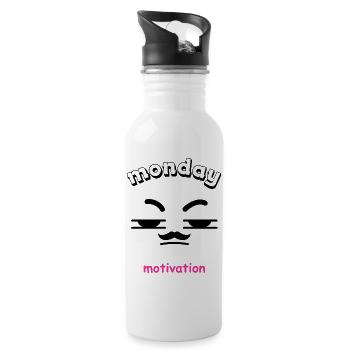 Motivational quote with heart illustration - Water bottle with straw - white - Right