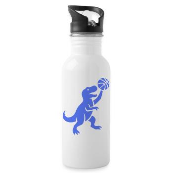 Minimalistische Silhouette Basketballspieler Wurf - Trinkflasche mit integriertem Trinkhalm - Weiß - Rechts