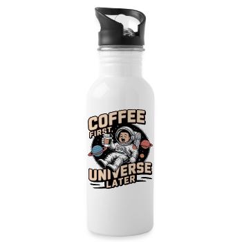 Astronaut in space - Water bottle with straw - white - Right