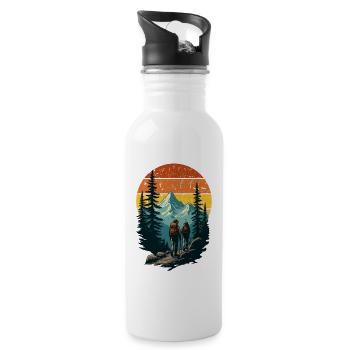 Mountain Nature Adventurers - Water bottle with straw - white - Right